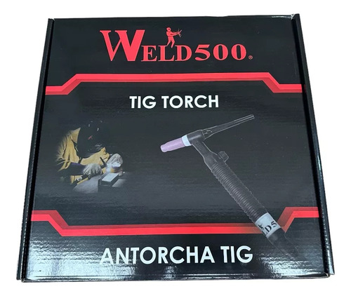 Antorcha Tig Flexible 200 Amp. C/válvula 25ft Weld500