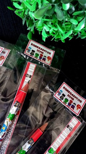 18 Lapices Personalizados+ Sacapuntas+sticker+ Bolsitas