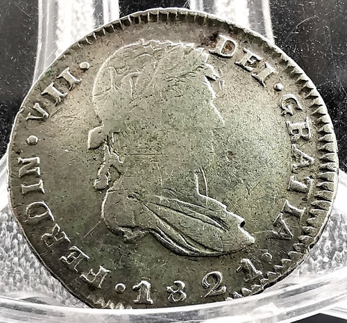 Moneda Original Plata 1 Real 1821 Fernando Vii