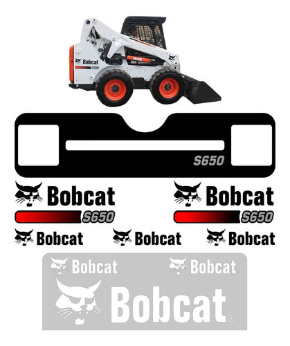 Kit Adesivos Mini Carregadeira Bobcat S650 Completo Cor Preto