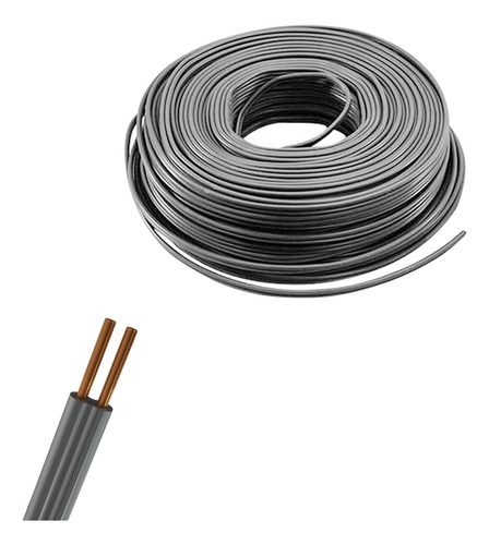 10mts Cable Alambre Twd Duplex Calibre 12 Iusa 100% Cobre Cubierta Gris