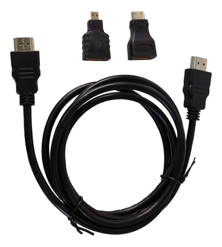 Cable Hdmi Full Hd Adaptadores Mini Micro Hdmi 3 En 1 1.5m