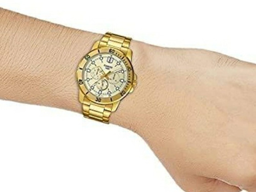 Reloj Casio Modelo Mtp-vd300 Metal Dorado Caratula Dorada