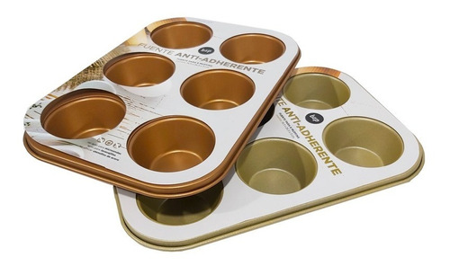 Molde Muffins X6 Cupcakes Horno Antiadherente Sheshu Home