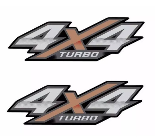 Par De Emblema Adesivo 4x4 Turbo Hilux 2016 2017 2018