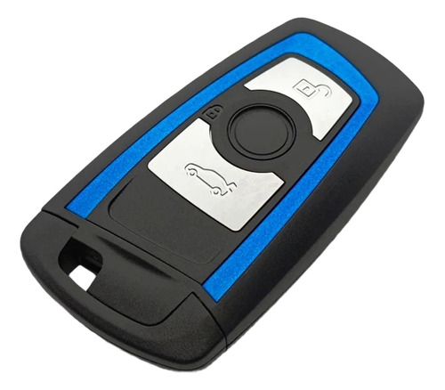 Carcasa Completa Bmw Llave 3 Botones Presencia Hu127 Azul
