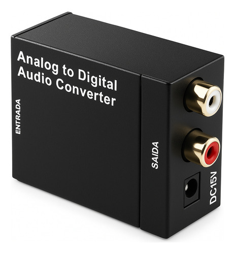 Conversor De Audio Digital Fibra Para Rca Analógico + Cabo Optico Toslink