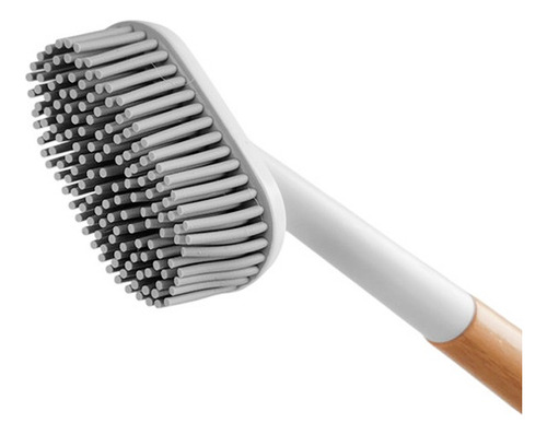 Cepillo De Silicona, Con Mango Madera, Baño Cocina - 13811 Gris