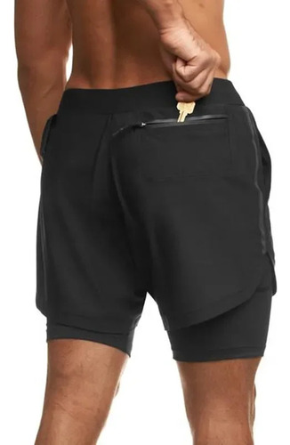 Pantalones Cortos Elásticos De Doble Capa Transpirables Para