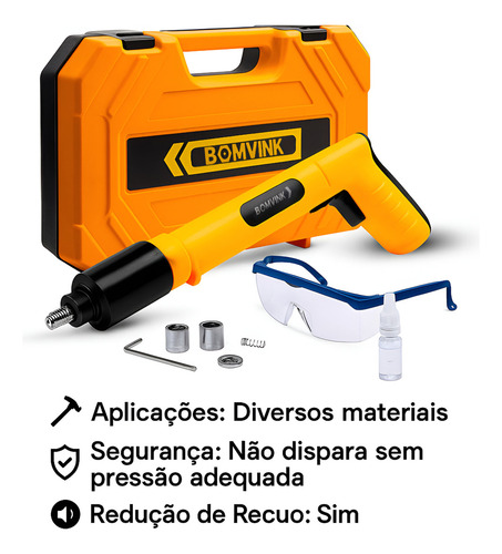 Pistola De Pregos Pressão Potente Finca Pinos Com Pregos