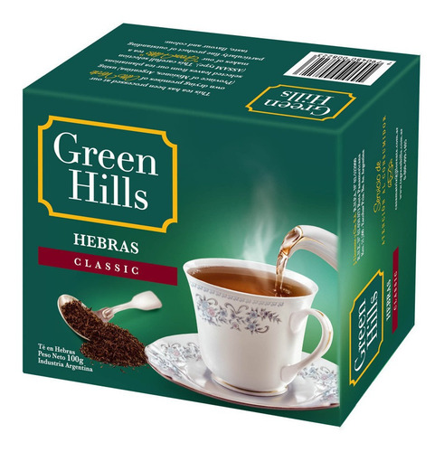 Te Green Hills En Hebras Classic Clasico 100g - 01mercado
