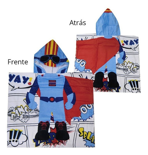 Bata Poncho De Baño Infantil Super Chico/chica