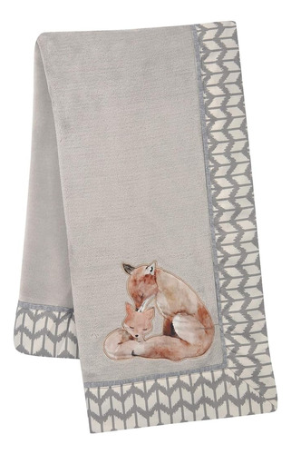 Lambs & Ivy Painted Forest Fox Coral Fleece Baby Blanket - G