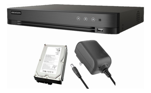 Hikvision Kit Dvr 4 Canales Turbohd + 4 Canales Ip 8 Megapixel 4k Tecnología Acusense Evita Falsas Alarmas + Disco Duro 500gb Audio Por Coaxitron 4 Entradas De Alarma 1 Salida De Alarma