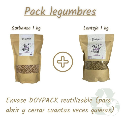 Imagen 1 de 6 de Garbanzo + Lenteja / Pack 2kg.  Fit And Food 