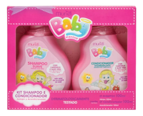 Kit Shampoo E Condicionador Camomila Bebê Menina Baby Muriel