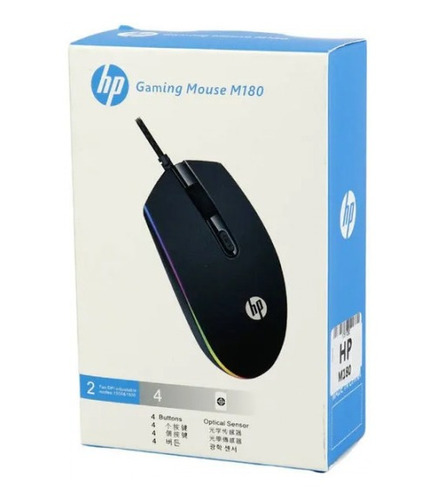 Mouse Óptico Led Rgb Hp M180 Dpi Ajustable