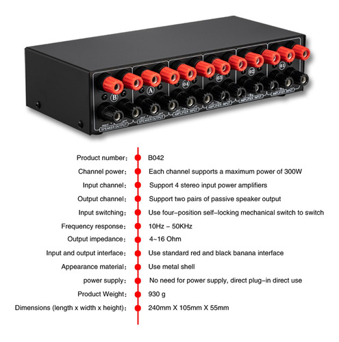 2 Salidas Amplificador De Potencia Interruptor De Sonido