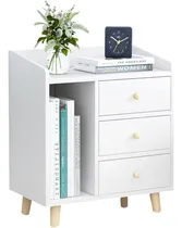 Comprar Buros De Madera Sencillos Con 3 Cajones Mesa De Noche Buro Acabado Mate Color Blanco