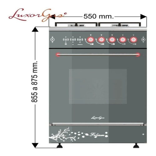 Imagen 6 de 10 de Cocina Folium 550 4 Hornallas Gourmet Rejilla Fundición