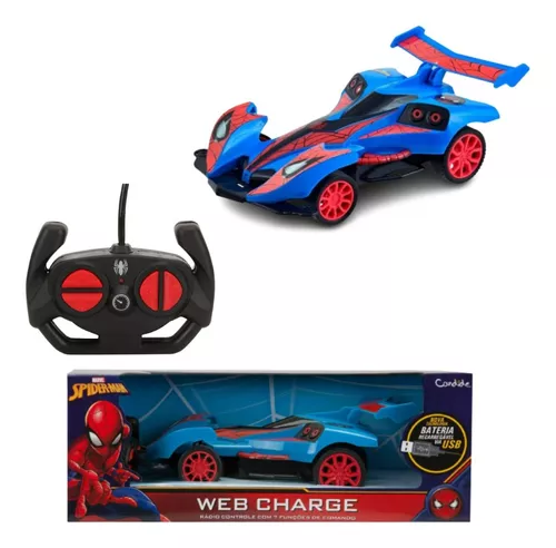 Carrinho de Controle Remoto Homem Aranha - Web Charge 7 Funções Candide, Shopping