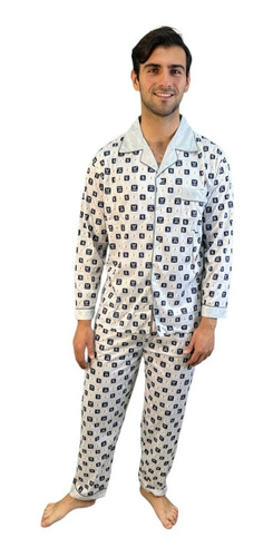 Pijama Hombre Camisera Botones Micro Fibra Estampada