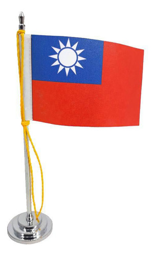 Mini Bandeira De Mesa Da Taiwan 15 Cm Poliéster