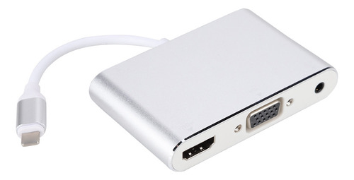 Convertidor De Adaptador Lightning A Hdmi+vga+audio Hub Para