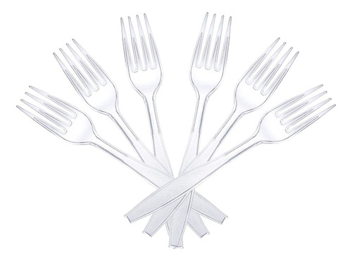 Netko Tenedor Plastico Transparente Pesado Utensilio 300