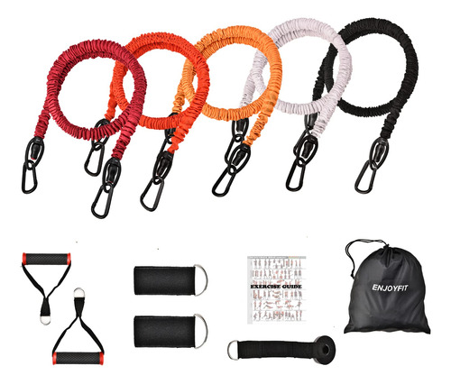 Enjoyfit 11 Pcs Resistance Bands Set, Exercise Tubes 63 Inc.