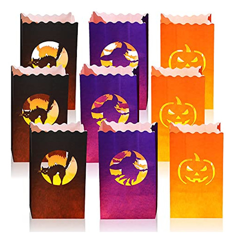 24 Pieces Halloween Luminary Paper Bags Halloween Lumin...