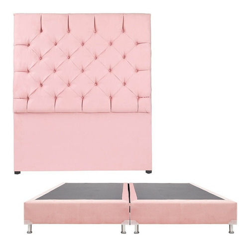 Cabecera King Size Dicasa Capri + Box Pink Rosa