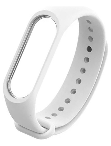 Malla Pulsera Silicona Reemplazo Para Xiaomi Mi Band 3 / 4 Color Blanco