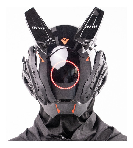 Lámpara Redonda Corner Guide, Máscara Led De Robot Cyberpunk