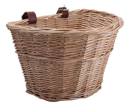 Cesta De Bicicleta En Forma De D De Mimbre Cesta De Compra