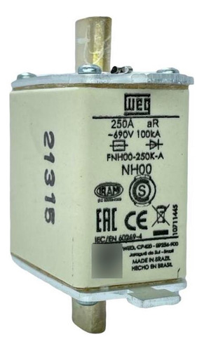 5 Fusivel Nh 40a Ultra Rápido Classe Ar Weg Fnh00-40k-a Gama De Voltagem 690v