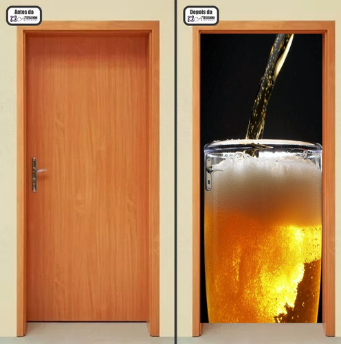 Adesivo Parede Porta Bar Cerveja Chopp Churrasqueira Cozinha