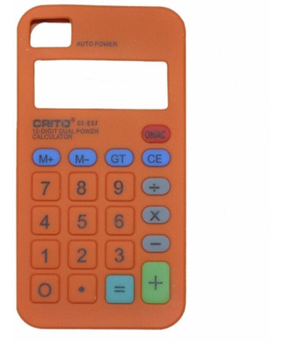 Capa Para iPhone 4 E 4s Calculadora Cb01 Laranja Unik