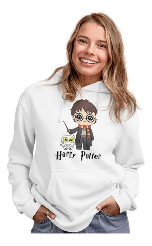 Poleron Harri Potter Varita Magia Algodon Invierno Estampado