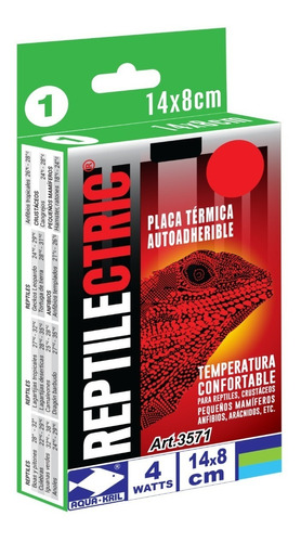 Placa Térmica Para Terrario Reptiles 8x14cm 4 W 3571 10 Pzas