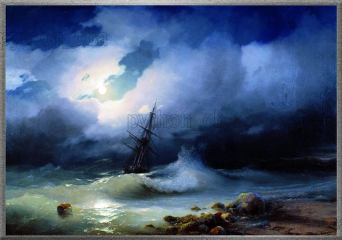 Cuadro Mar Tormentoso En La Noche - Ivan Aivazovsky - 1853