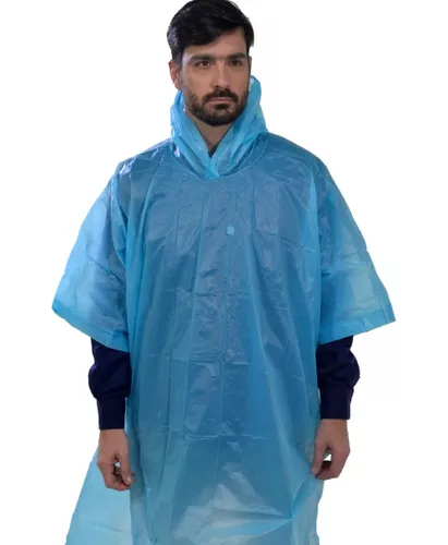 Traje de agua - Poncho, capa para lluvia - Poncho Azul de PVC