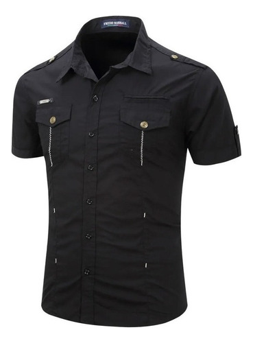 Gift Men's Short Sleeve Cotton Denim Shirt