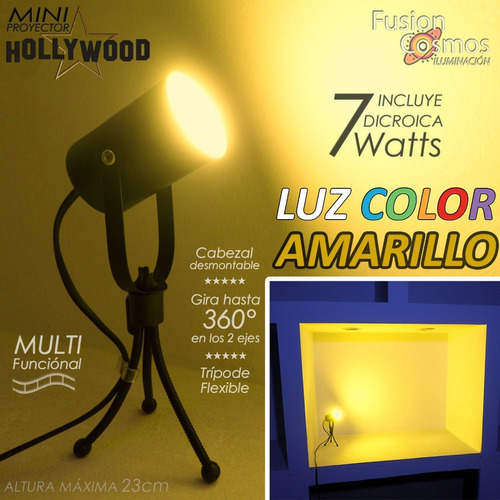 Imagen 1 de 1 de Proyector Cine Dicroica De Mesa 7w Led Luz Color A Elección 
