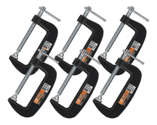 Imagen 1 de 3 de Kit 6 X Prensa G 4´ - Herramienta Carpintería
