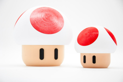 Imagen 5 de 5 de Toad Super Mario Contenedor (10 Cm) A Rosca Impreso En 3d