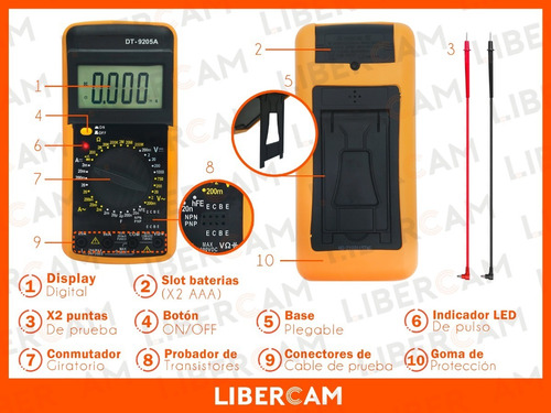 Imagen 5 de 10 de Tester Multimetro Digital Profesional Capacimetro