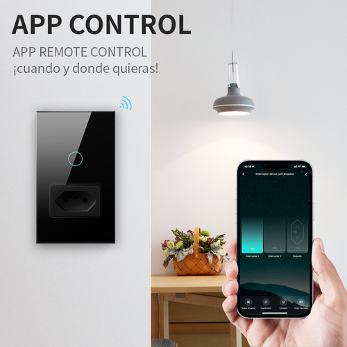 2 Interruptores Inteligentes Wifi,1 Botão De Toque,1 Tomada
