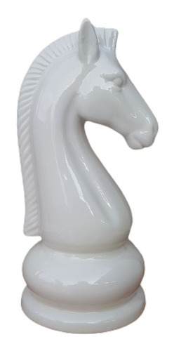 Enfeite Decorativo Peça De Xadrez Em Porcelana Cavalo 12cm