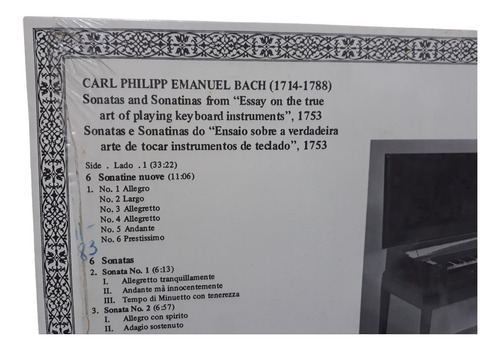 Lp C.p.e. Bach: 12 Sonatas & Sonatinas. Instrumento De Época Edição Limitada